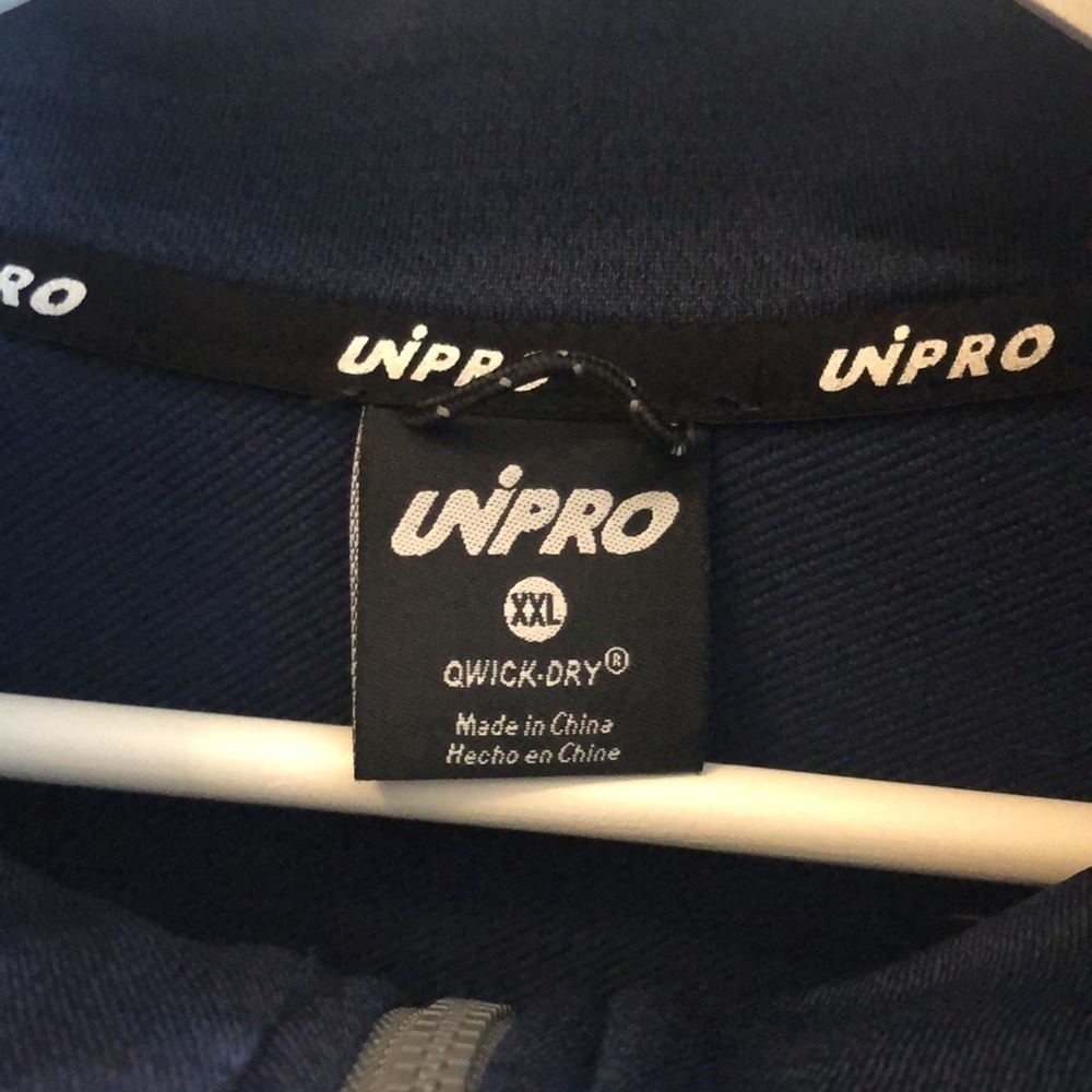 Unipro Men’s Jacket Zipper Qwick Dry Size XXL Pockets Navy Gray - Picture 4 of 9
